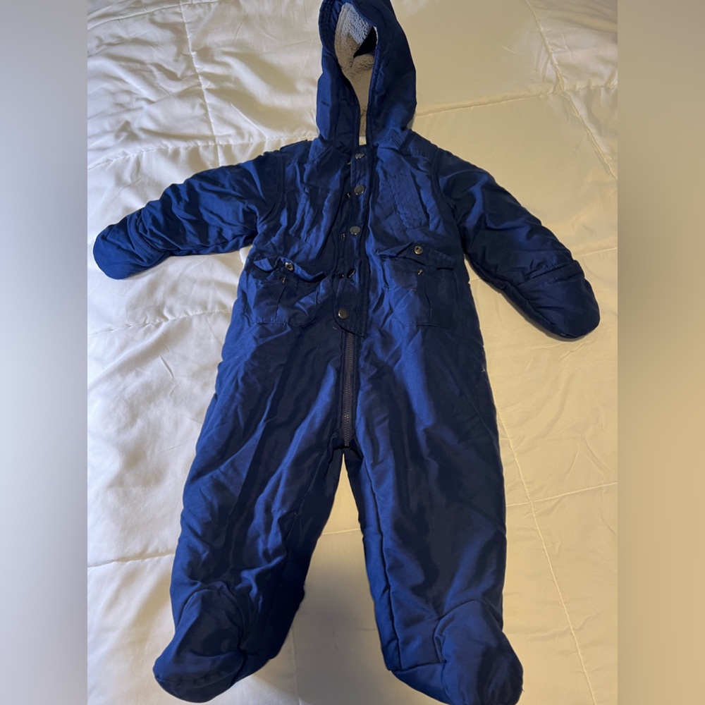 First Impressions one piece baby boy winter fleece lined
